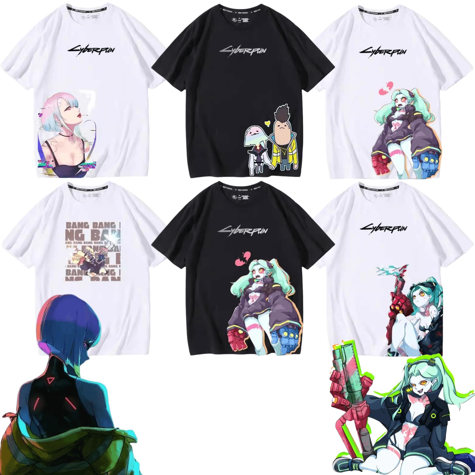 Amazon.co.jp: WRTY 2024 サイバーパンク エッジランナーズ Tシャツ